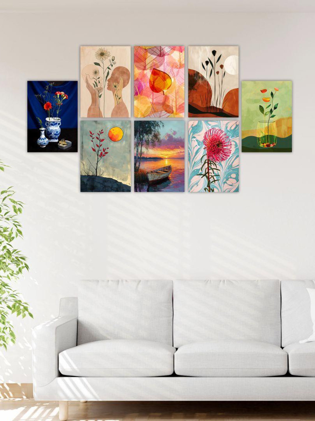 

CVANU White And Red 8 Piece Paper Wall Core