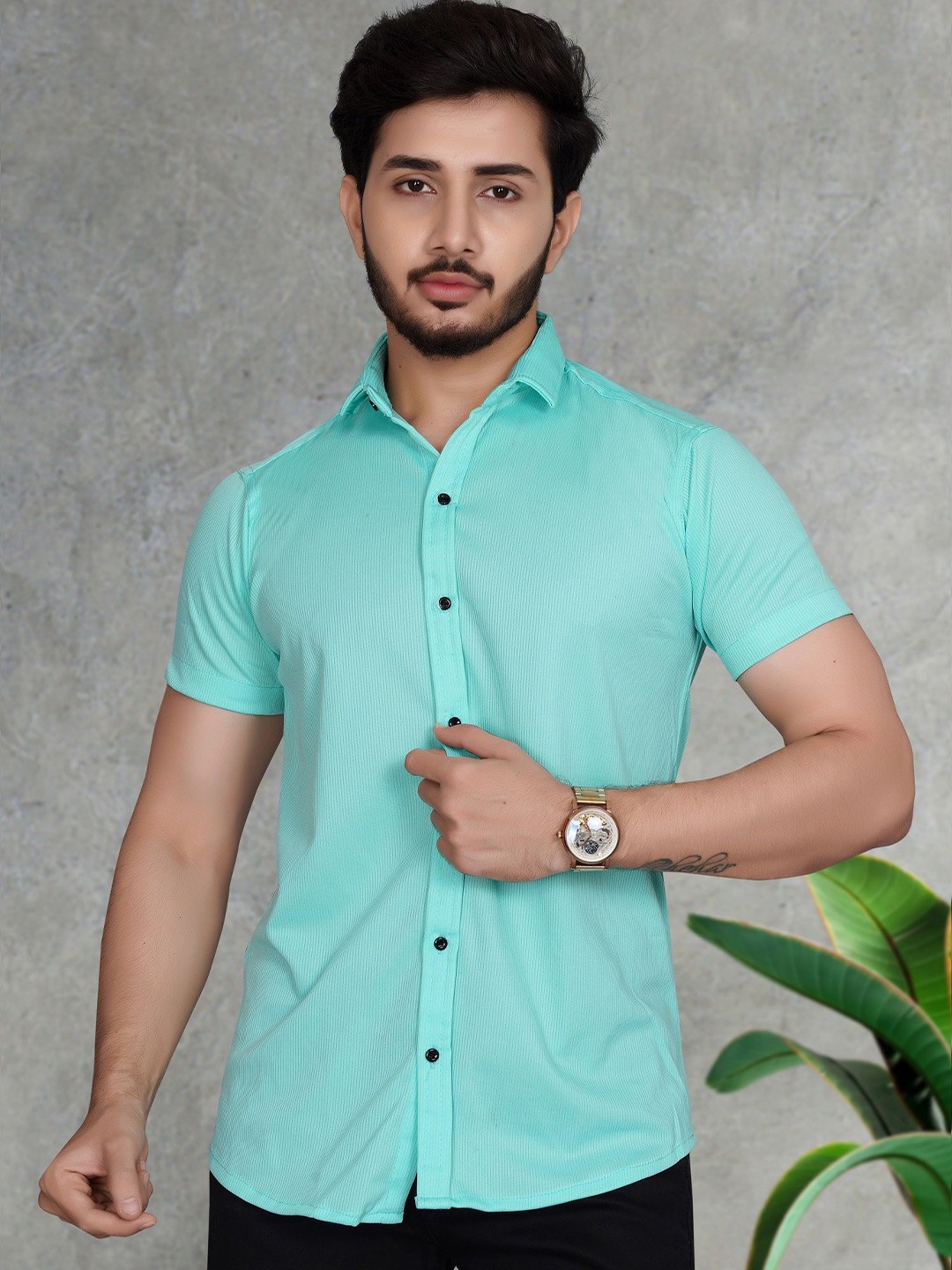 

MARMIC FAB Men Classic Slim Fit Opaque Printed Casual Shirt, Taupe