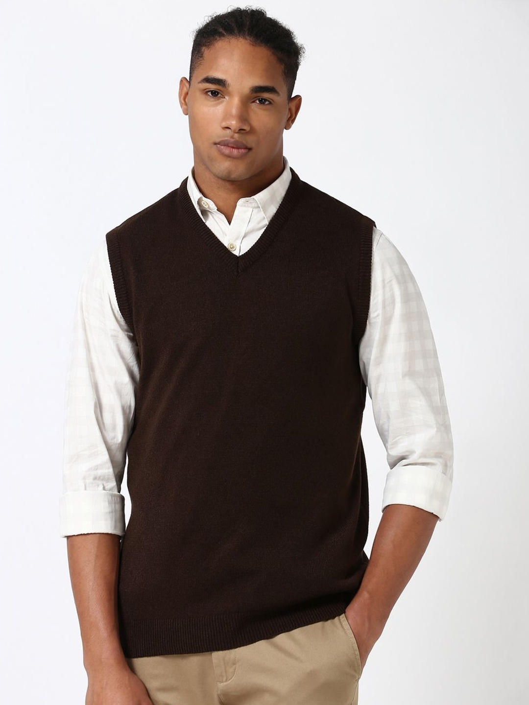 

Peter England Casuals Men Pullover, Brown