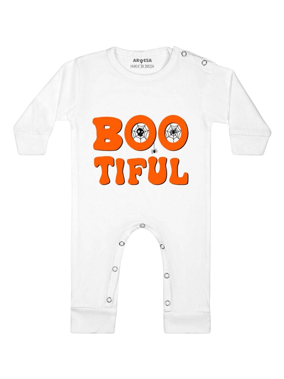 

Arvesa First Halloween Printed Baby Romper, White