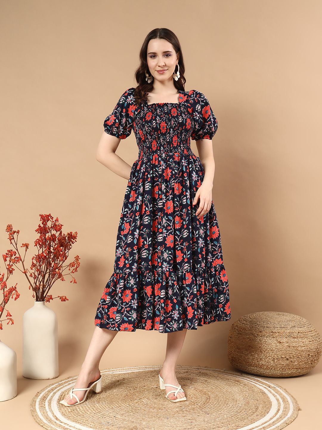 

Moda Rapido Crepe Fit & Flare Dress, Blue