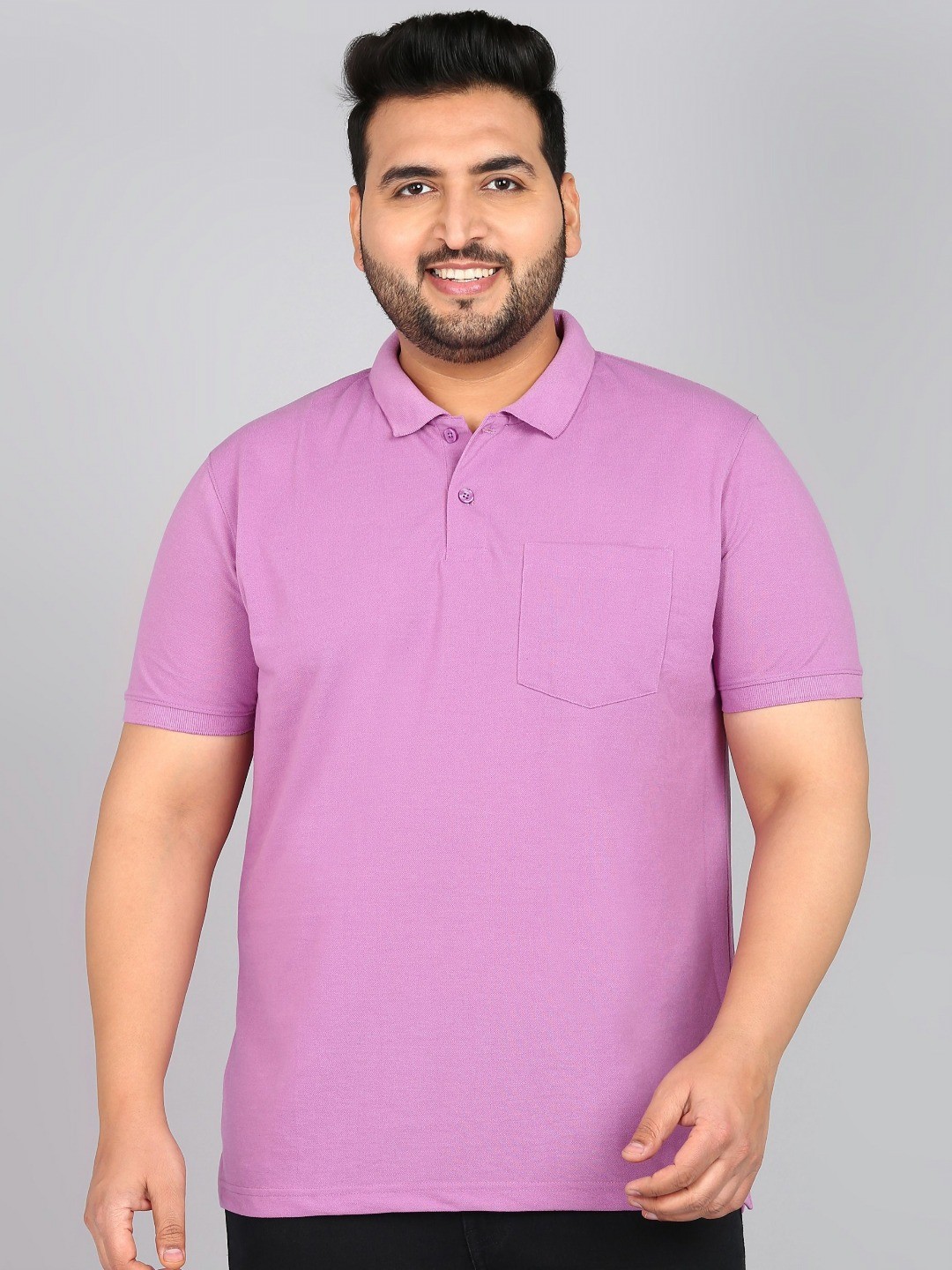 

XFOX Men Polo Collar T-shirt, Lavender