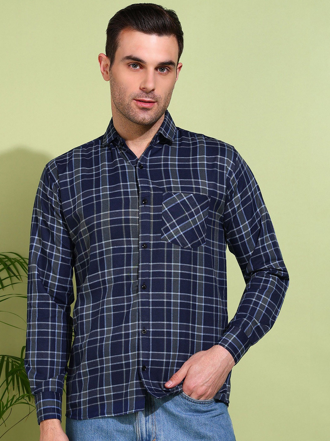 

Metronaut Men Classic Tartan Checks Opaque Checked Casual Shirt, Multi