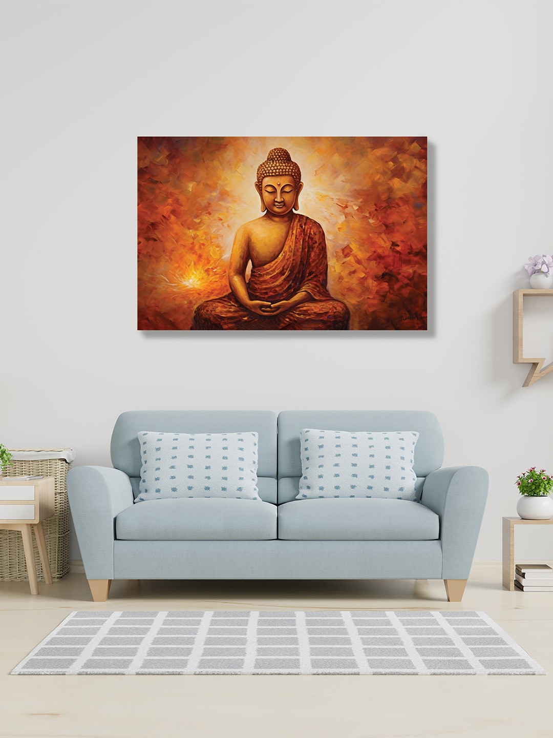 

CVANU Orange Canvas Religious Painting Wall Art