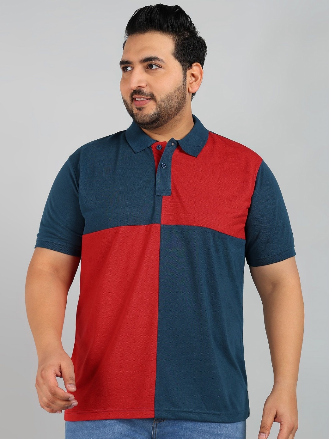 

XFOX Men Colourblocked Polo Collar T-shirt, Maroon