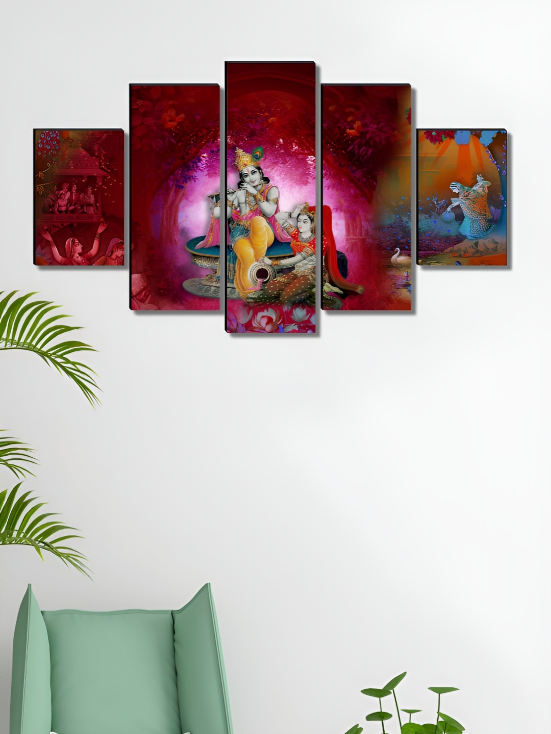 

Aura Burgundy & Pink 5 Piece Canvas Religious Wall Paintings