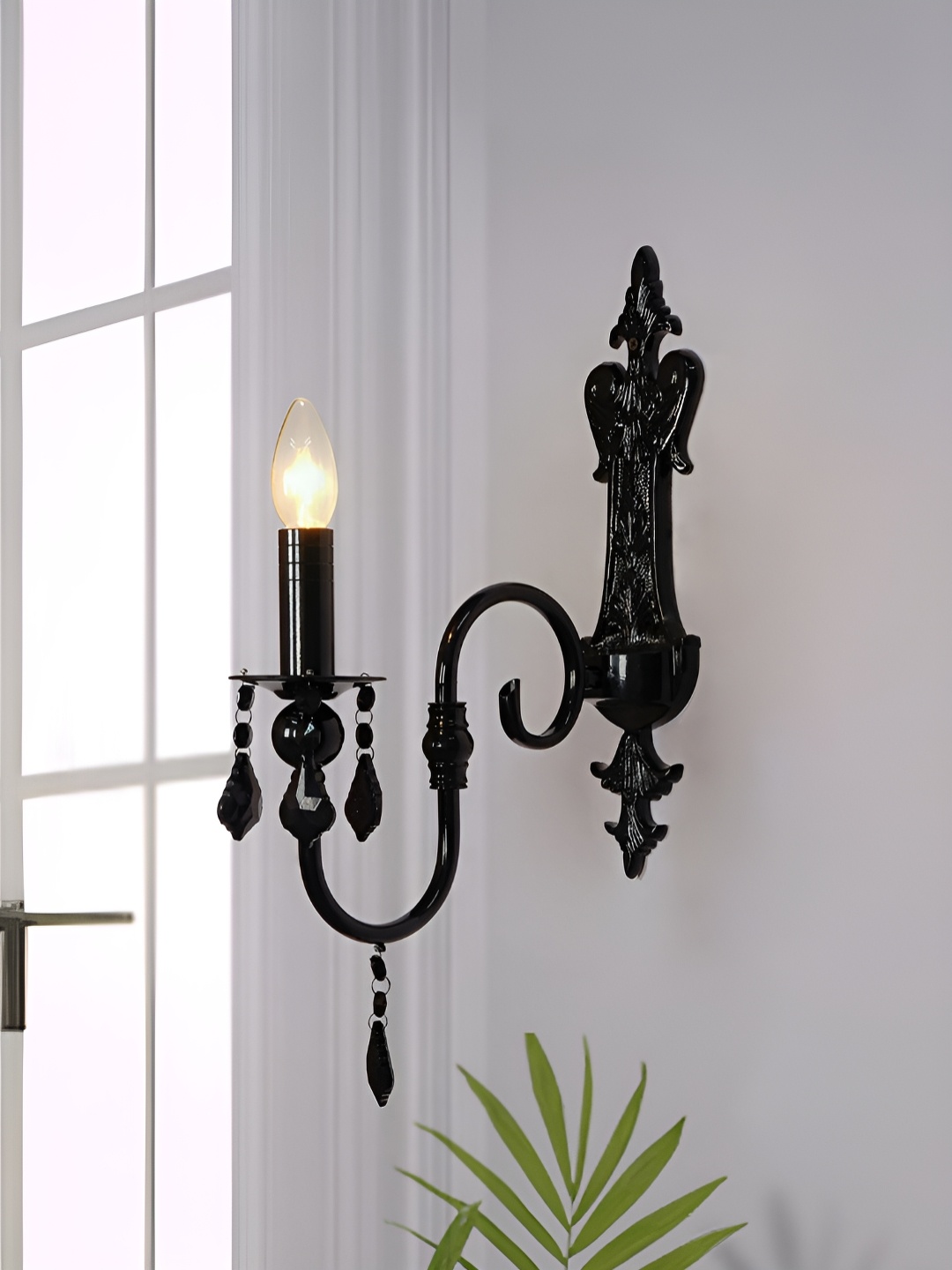

Fos Lighting Black Textured Aluminium Abstract Shaped Shaped Wall Lamp