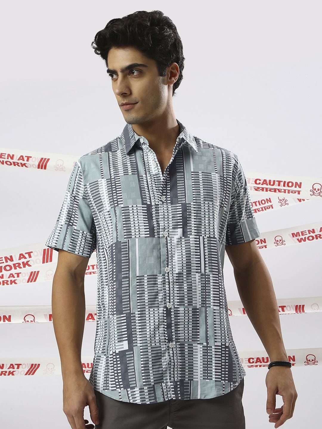 

THE BEETEL HOUSE Men Slim Fit Opaque Printed Casual Shirt, Blue
