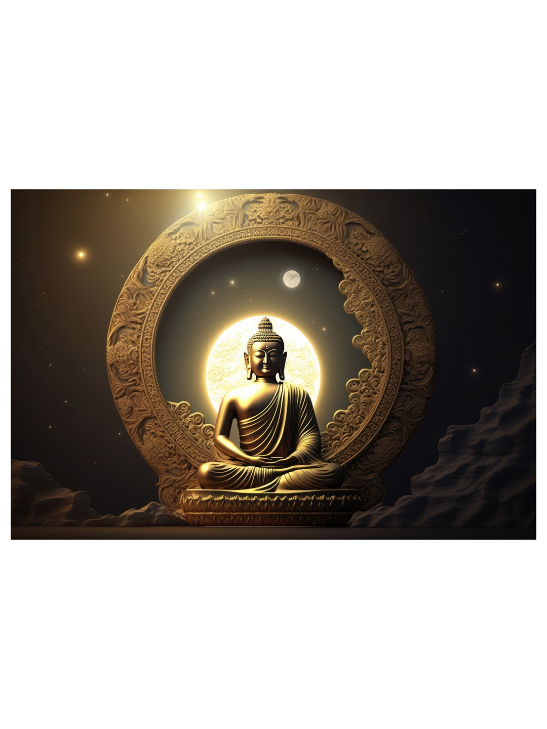 

CVANU Gold Toned Religious Canvas Paintings Wall Art