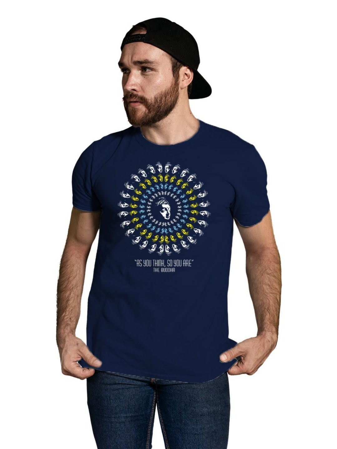 

Tantra Men Varsity Printed T-shirt, Navy blue