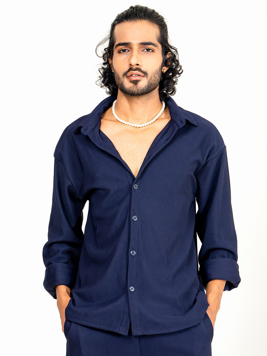 

Tistabene Men Opaque Casual Shirt, Navy blue