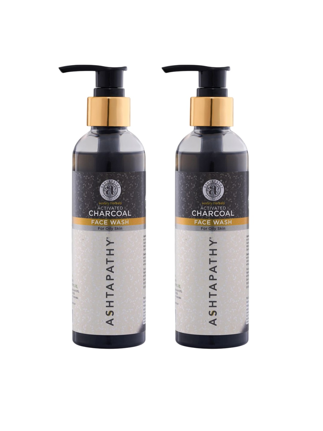 

Ashtapathy Set Of 2 Luxury Herbals Charcoal Face Wash For Oily Skin - 200 ml Each, Black