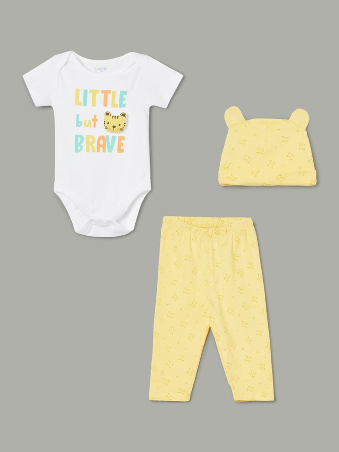 

Juniors by Lifestyle Infant Boys Printed Pure Cotton Baby Apparel Gift Set, Yellow