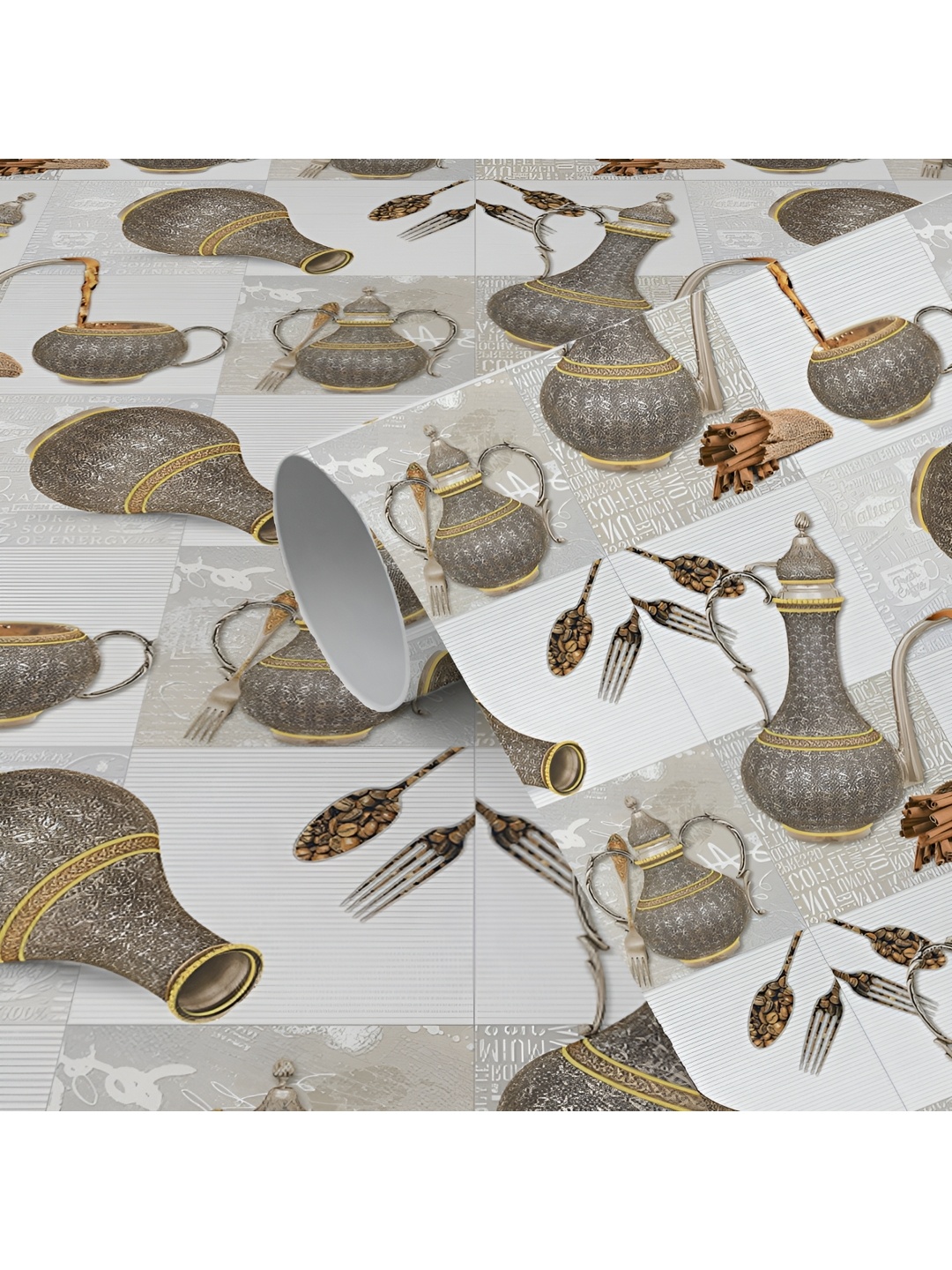 

WallDaddy White & Grey 3D Printed Self Adhesive Wallpaper