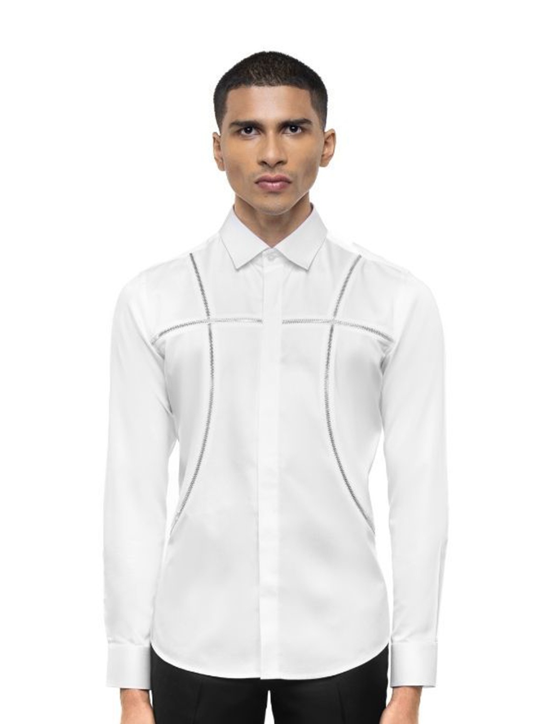 

SDS By Kushal Shah Men Smart Tailored Fit Opaque Party Shirt, White