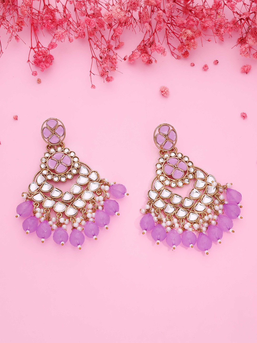 

Anouk Gold Plated Artificial Beads Contemporary Jhumkas