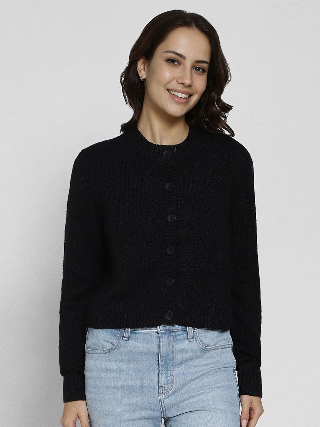 

AMERICAN EAGLE OUTFITTERS Women Printed Cardigan, Black