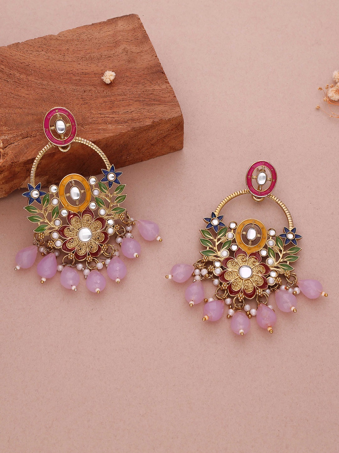 

Anouk Gold Plated Artificial Beads Contemporary Jhumkas