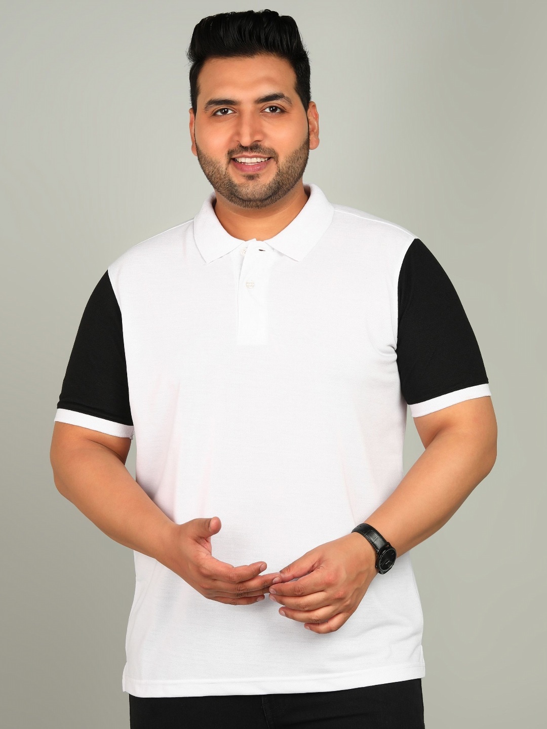 

XFOX Men Colourblocked Polo Collar T-shirt, White