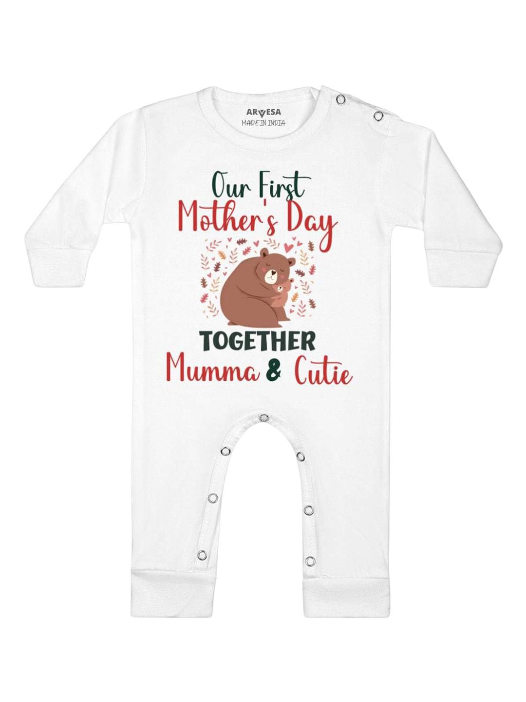 

Arvesa First Mothers Day Printed Baby Romper, White