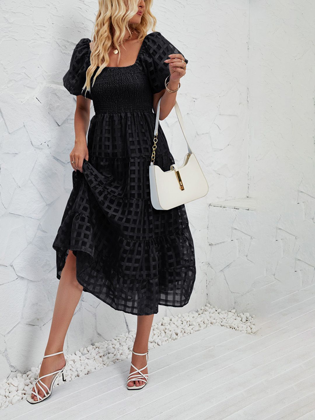 

JC Mode A-Line Midi Dress, Black