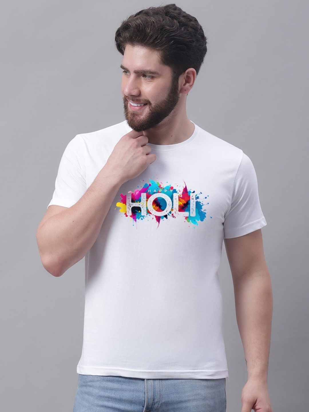 

Friskers Men Printed T-shirt, White