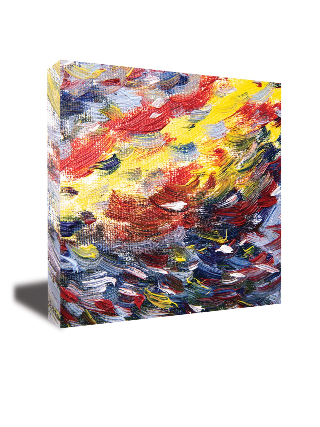 

CVANU Yellow & Red Canvas Abstract Painting Wall Art