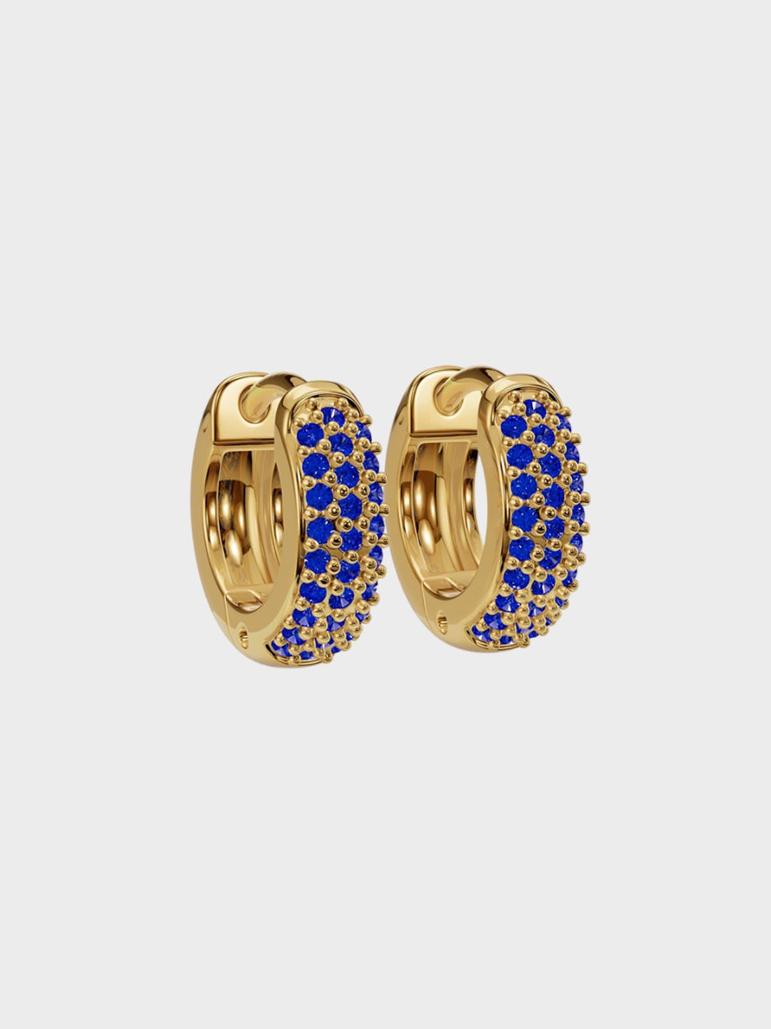 

Anushka Jain Jewellery 92.5 Sterling Silver Gold-Plated Sapphire Bold Huggies Earrings
