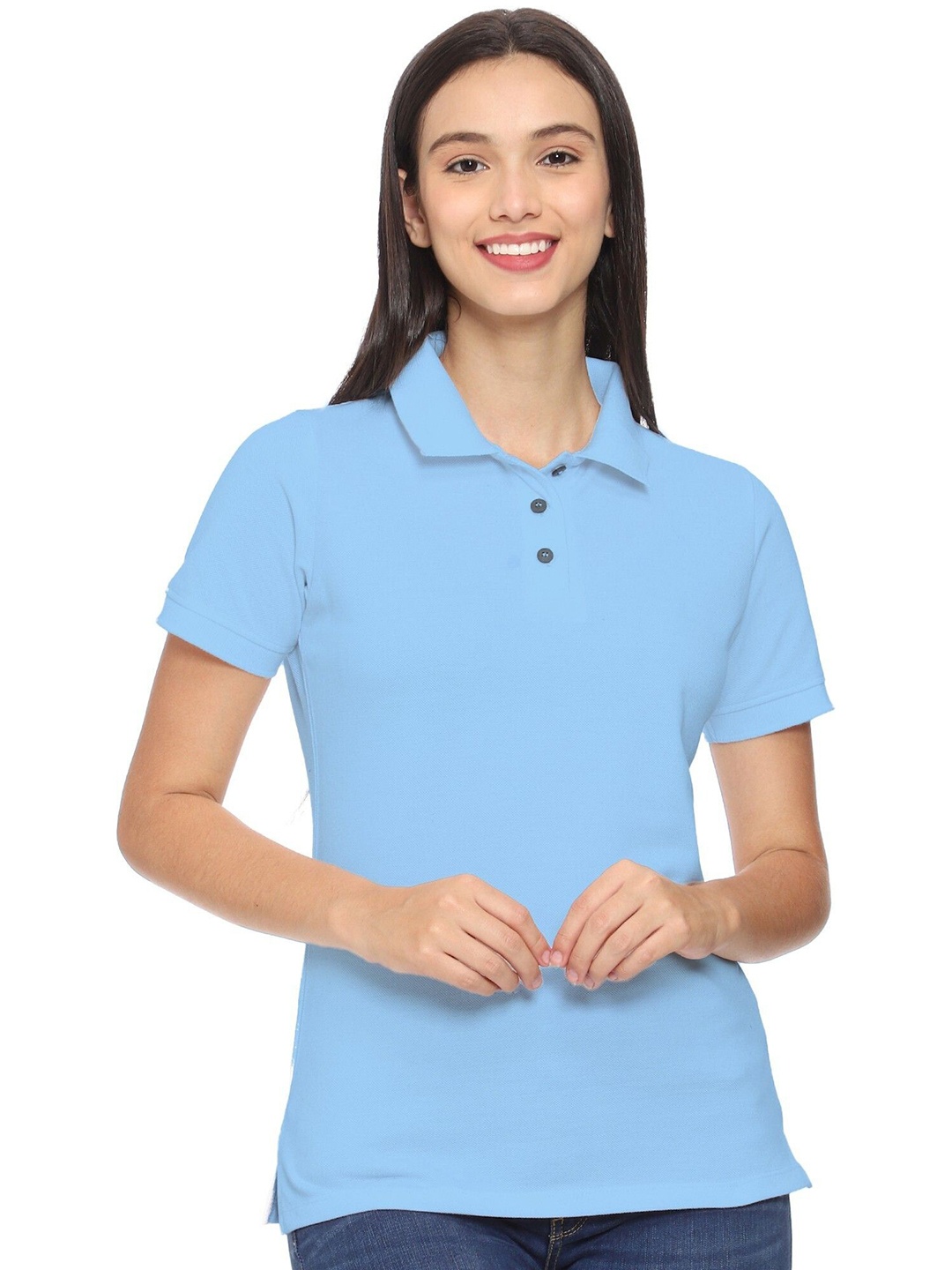 

ROARERS Women Polo Collar T-shirt, Blue