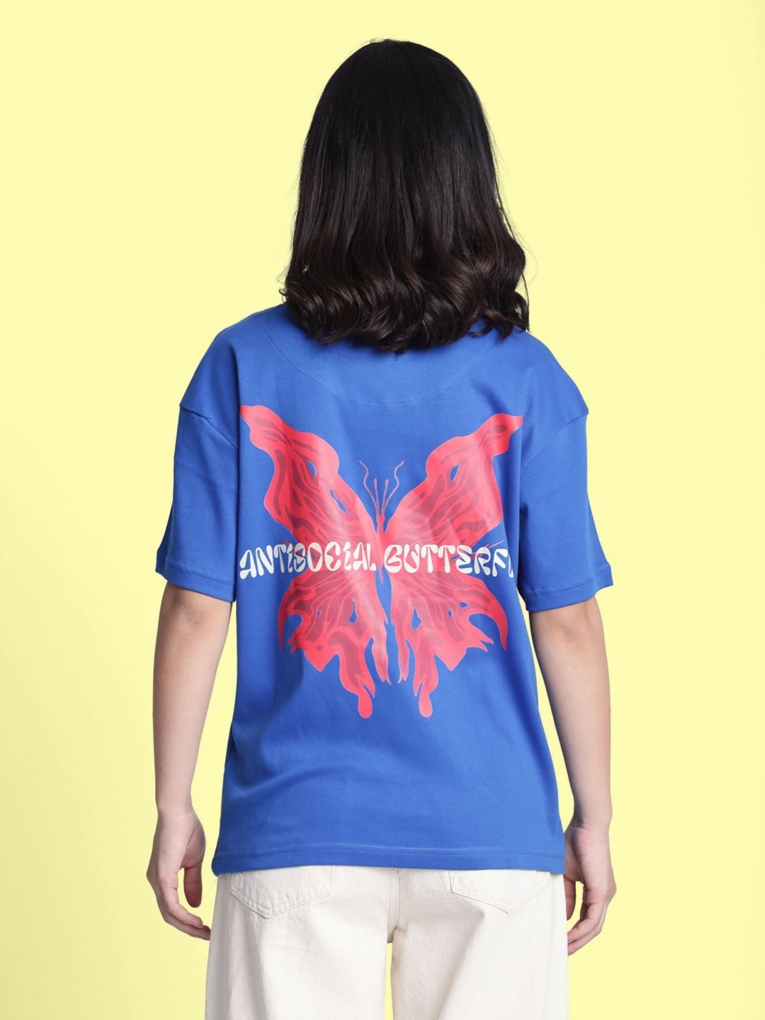 

Bene Kleed Women Printed Drop-Shoulder Sleeves T-shirt, Blue