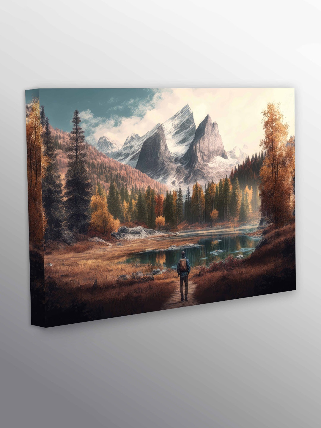 

CVANU Brown & Grey Canvas Paintings Wall Art