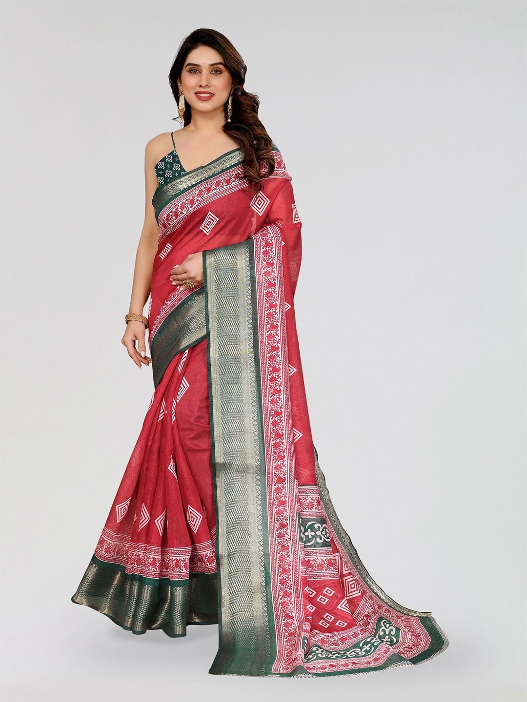 

Moda Rapido Zari Saree, Maroon