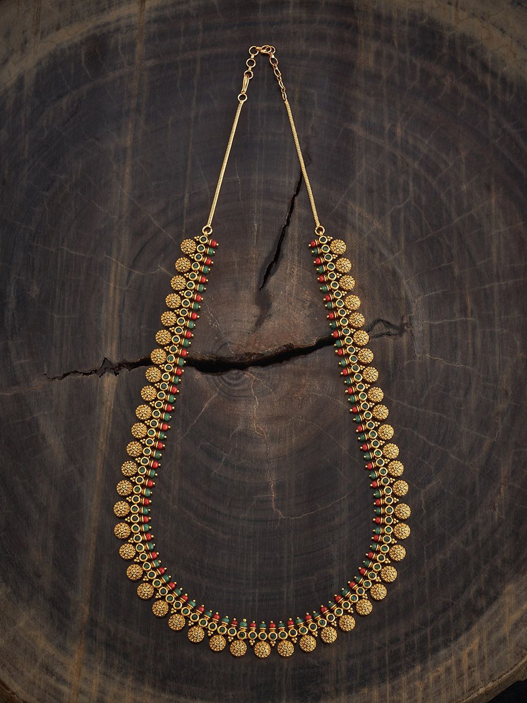 

Kushal's Fashion Jewellery Gold-Plated Antique Necklace