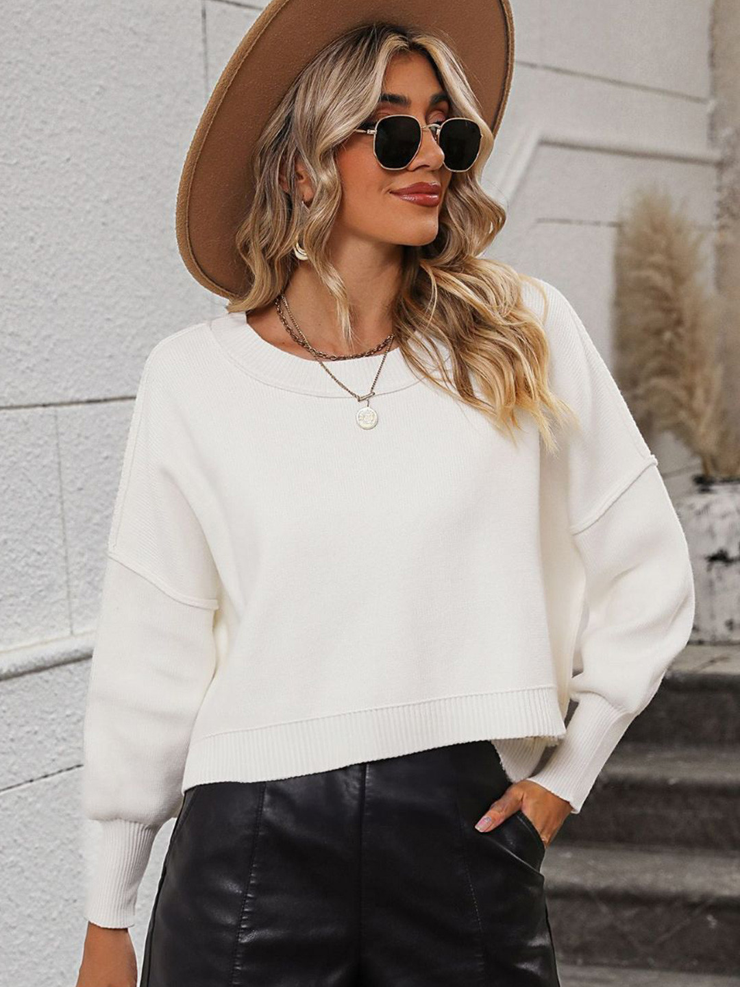 

Oh Rare Extended Sleeves Boxy Top, White