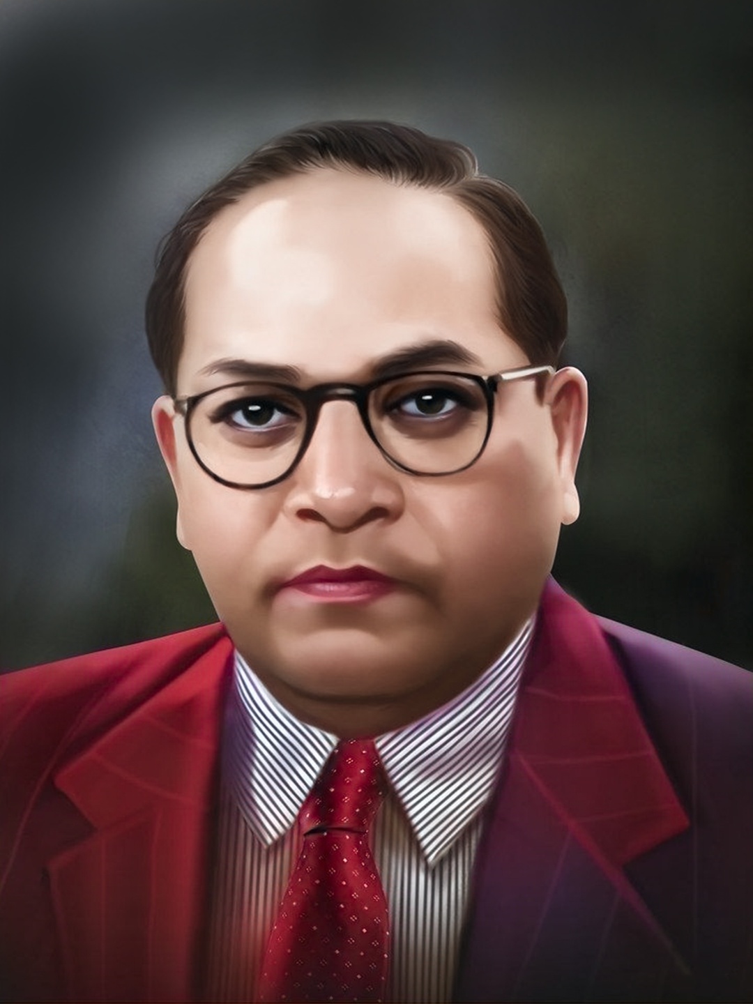 

CVANU Maroon & Purple Dr B R Ambedkar Picture Printed Wooden Wall Art