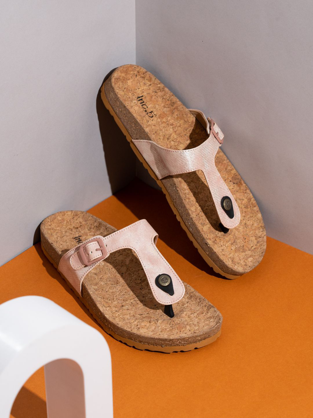 

Inc 5 Women T-Strap Flats, Peach