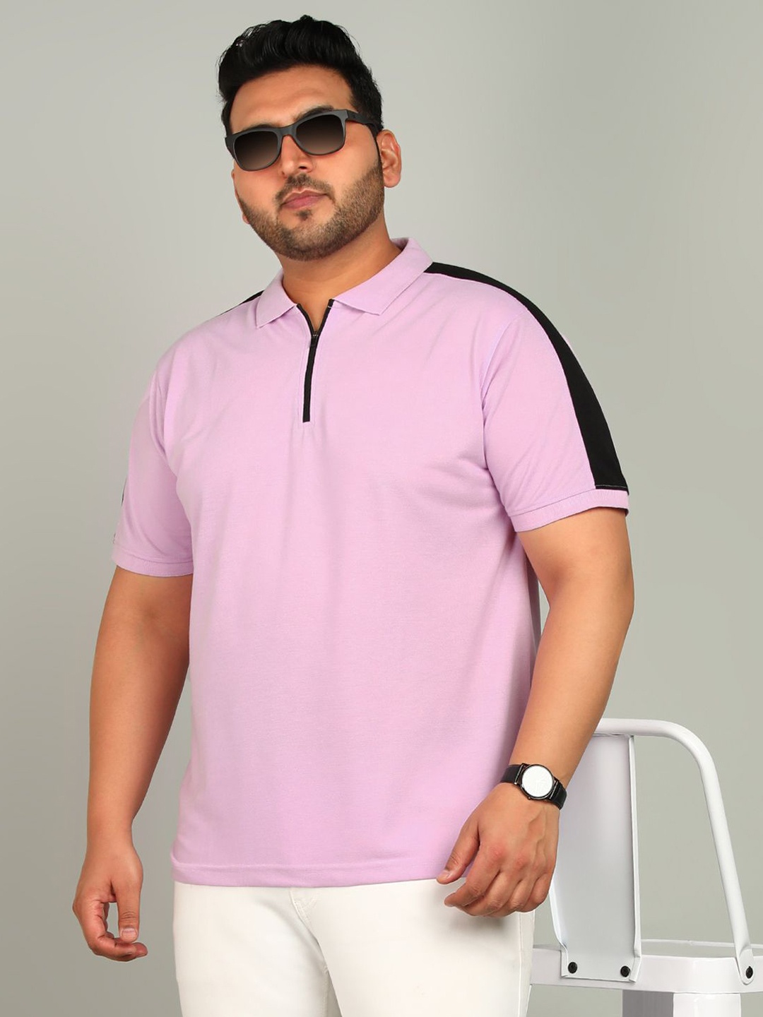 

XFOX Men Colourblocked Polo Collar T-shirt, Purple