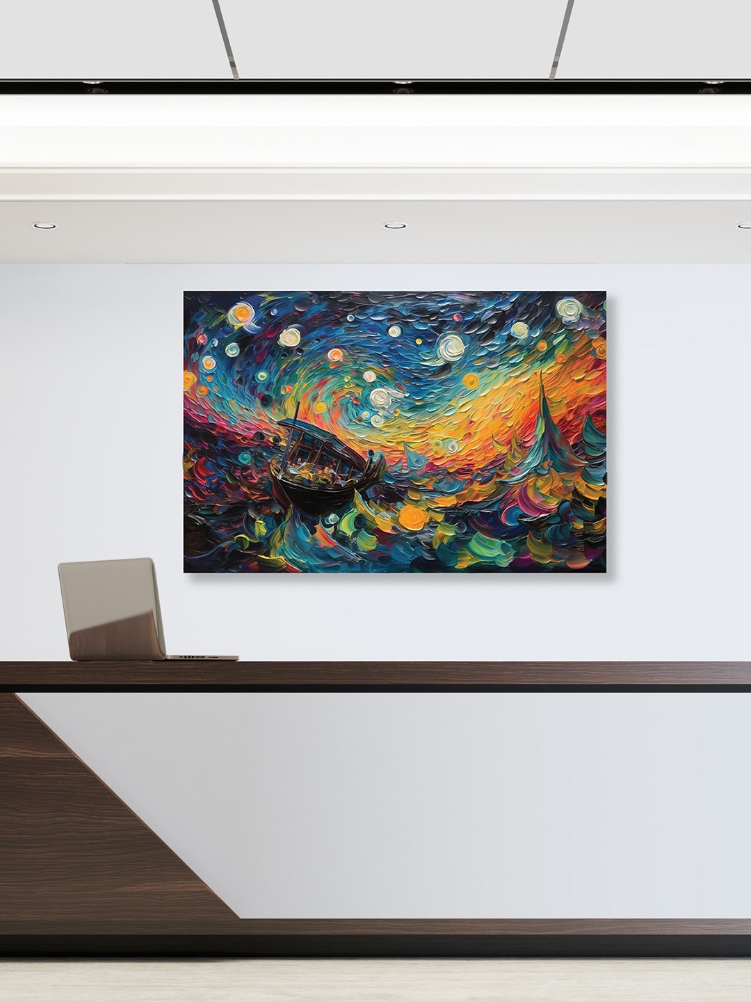 

CVANU Blue & Yellow Abstract Canvas Paintings Wall Art