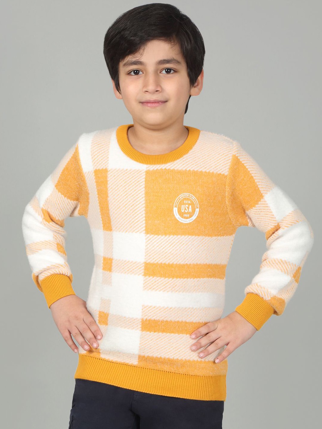 

Cantabil Boys Colourblocked Pullover, Mustard
