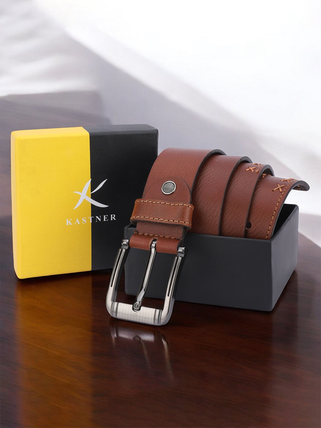 

Kastner Men Leather Formal Belt, Tan