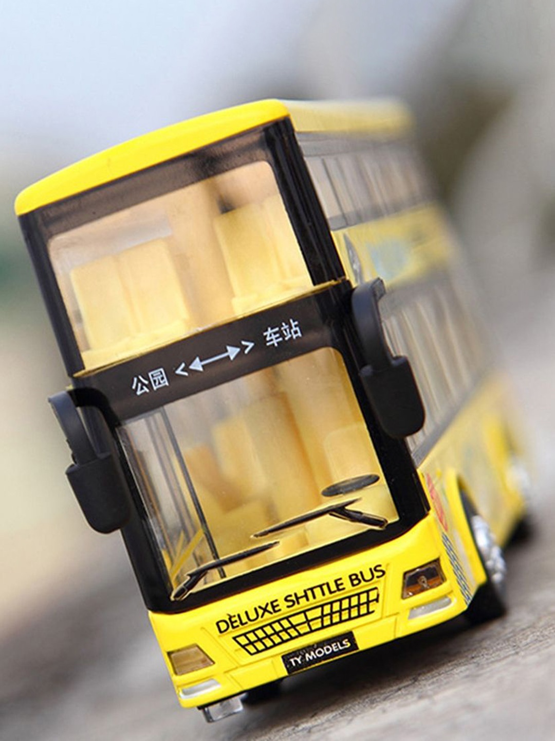 

UKAXA Long Double Decker Bus Toy, Yellow