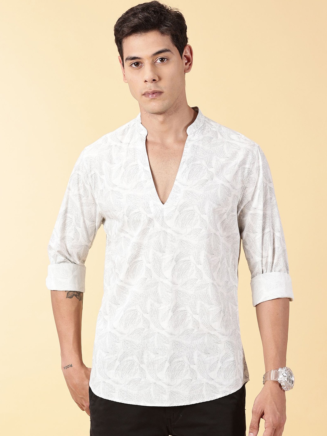 

THE BEETEL HOUSE Men Classic Shirt, Off white