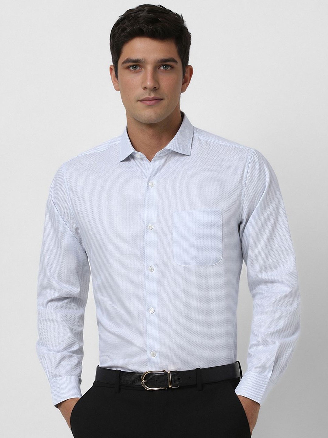 

Peter England Elite Men Opaque Printed Formal Shirt, White
