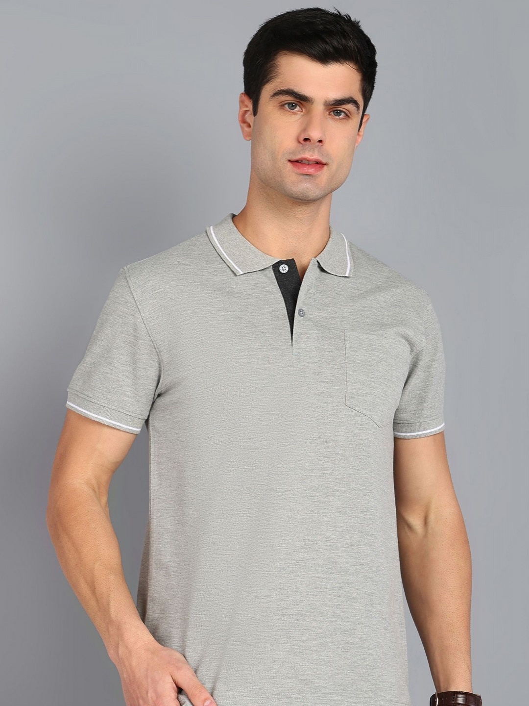 

XFOX Men Polo Collar T-shirt, Grey