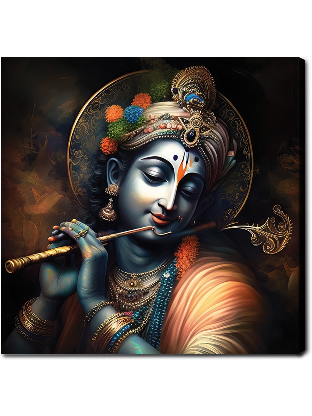 

CVANU Blue & Gold Toned Religious Canvas Wall Painting