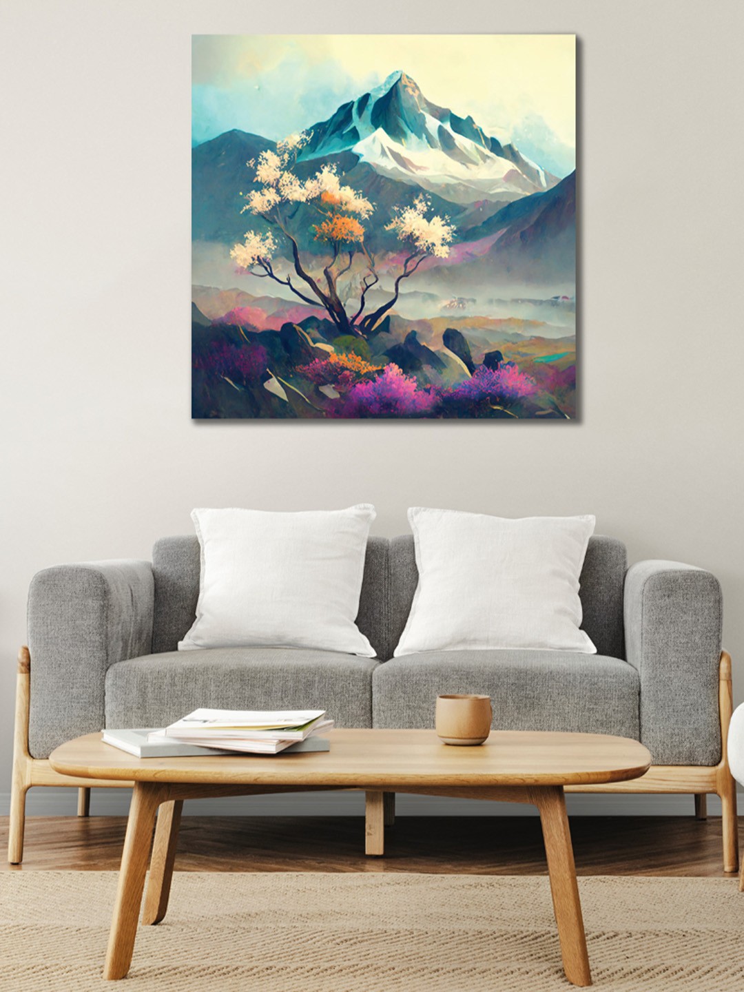 

CVANU Blue& White Floral& Botanical Canvas Wall Paintings