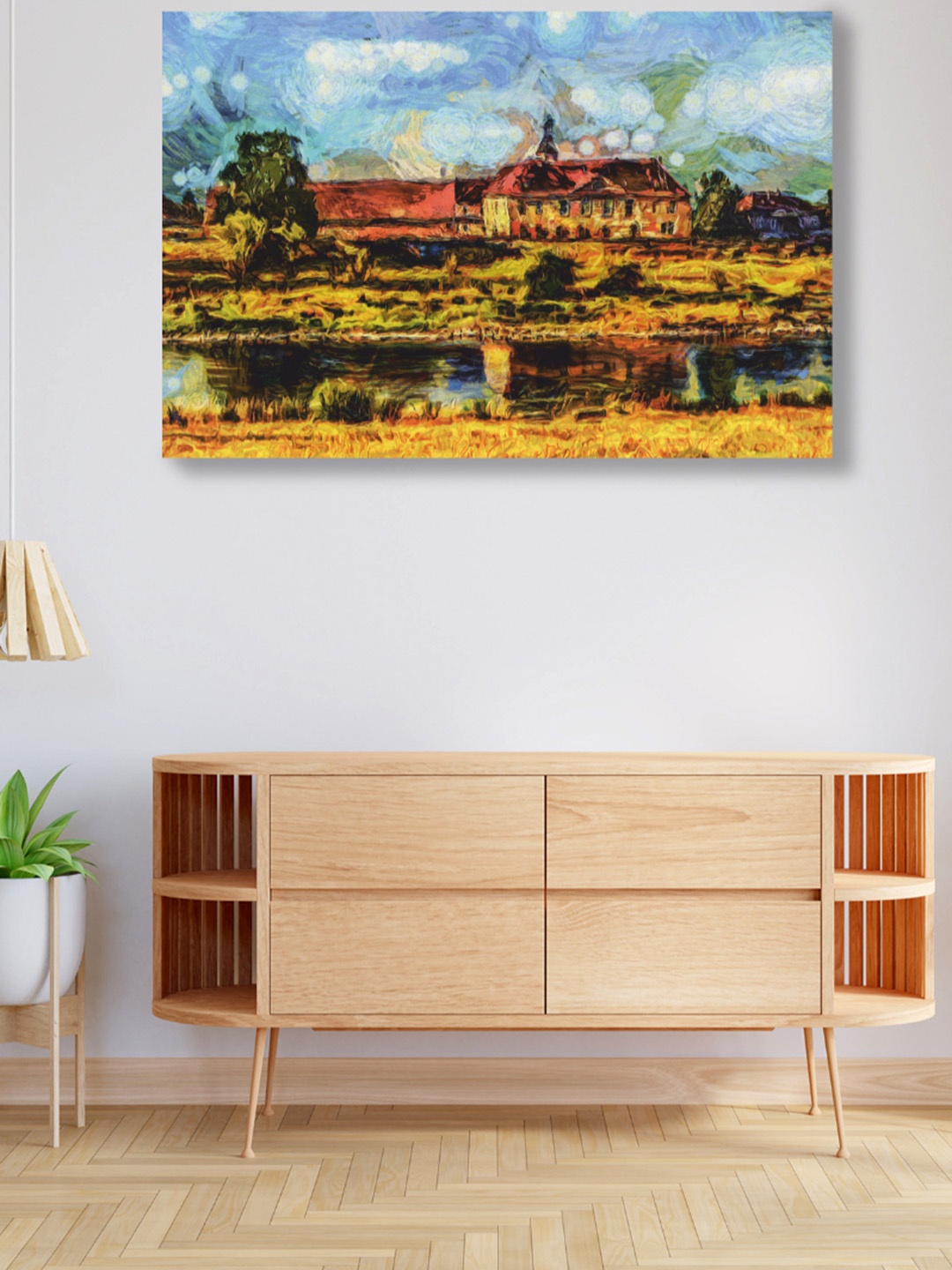 

CVANU Blue & Brown Canvas Wall Painting