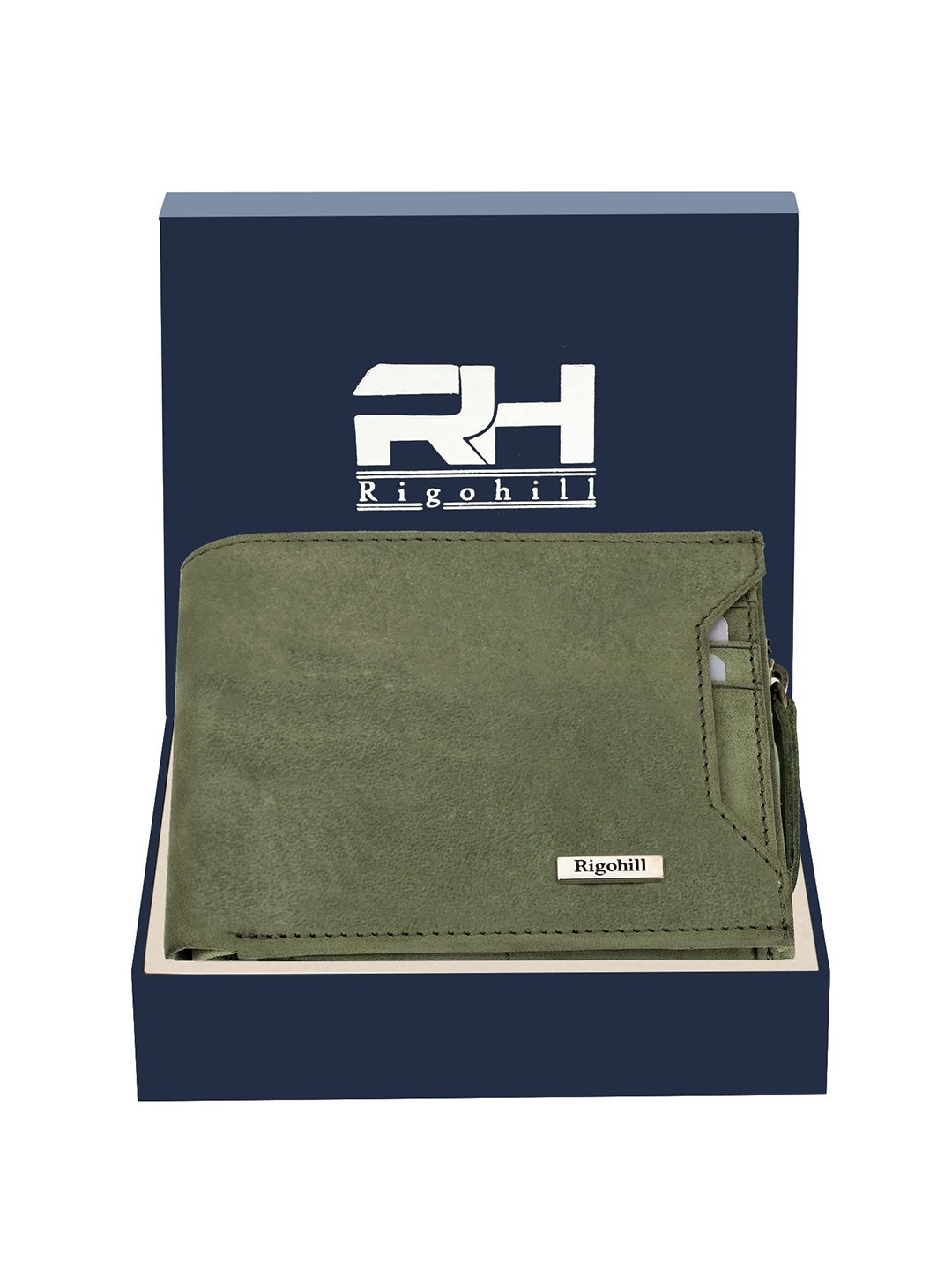 

Rigohill Men Cuba Green RFID Protected Leather Two Fold Wallet