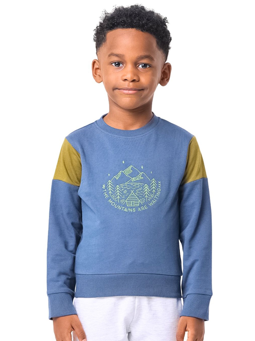 

Nuego Kids Boys Graphic Print Pure Cotton Sweatshirt, Blue