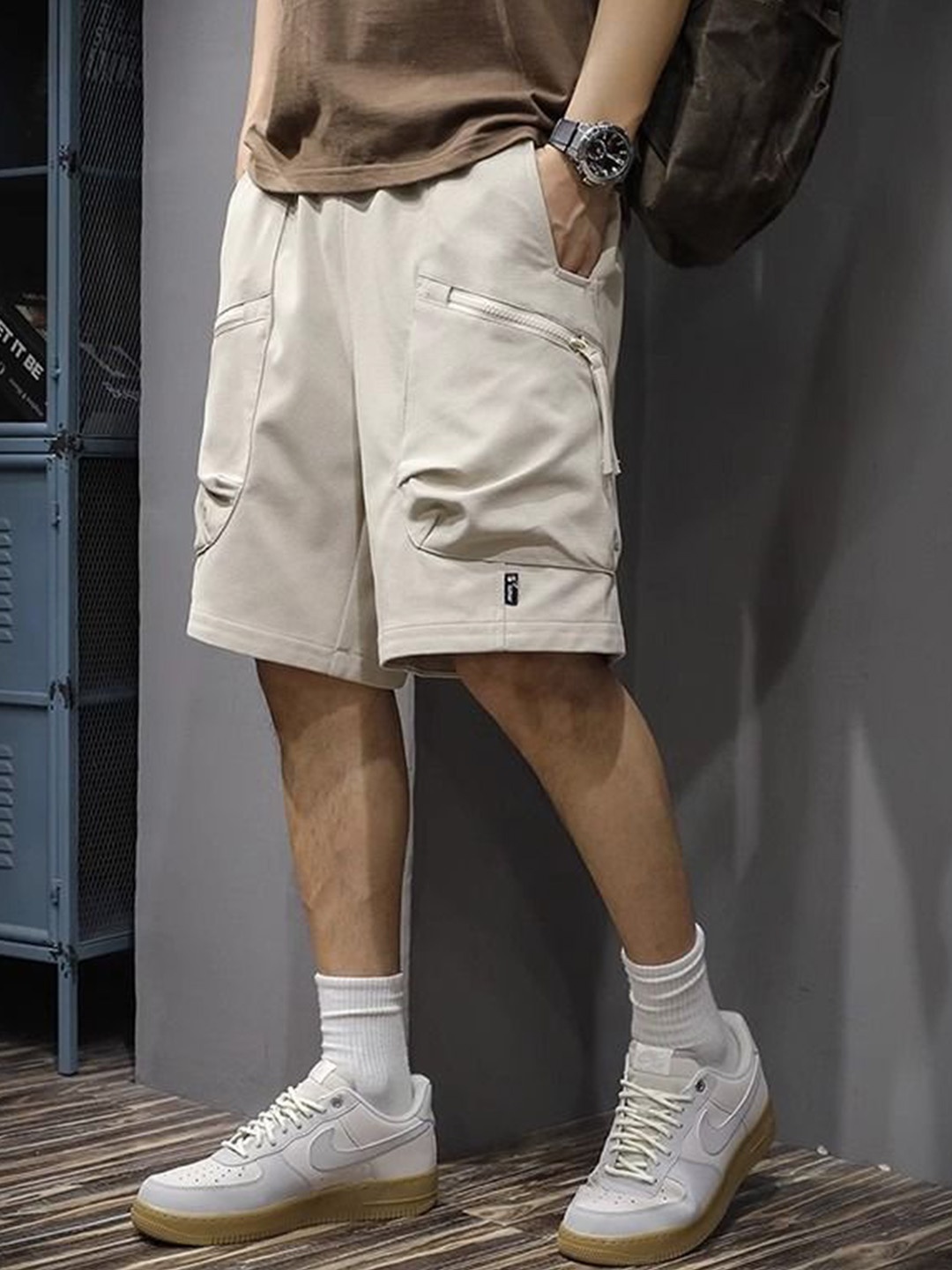 

StyleCast Men Cargo Shorts, Off white